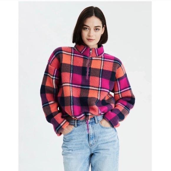 American Eagle Flannel Sweater - Picture 1 of 8